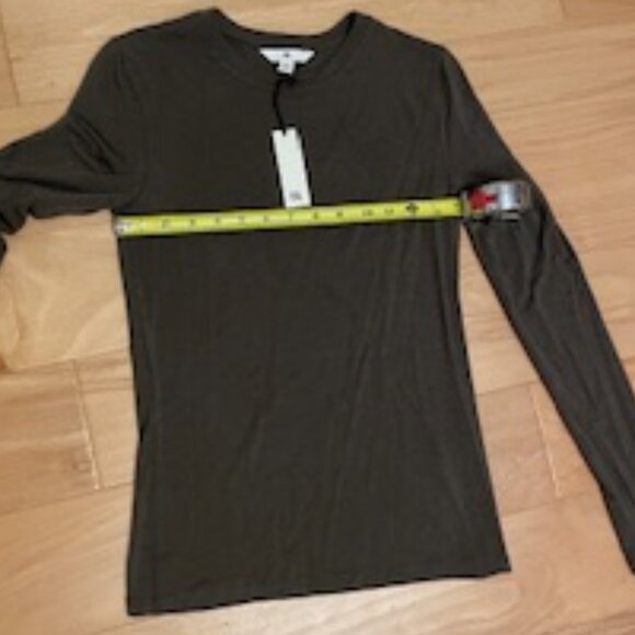 NWT Luxe Wool-Blend Crew-Neck XS Top in  sycamore brown - Picture 9 of 10